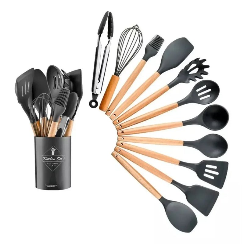 Conjunto de utensílios de cozinha de silicone para sua cozinha