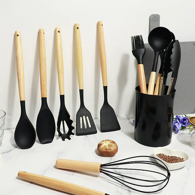 Conjunto de utensílios de cozinha de silicone para sua cozinha