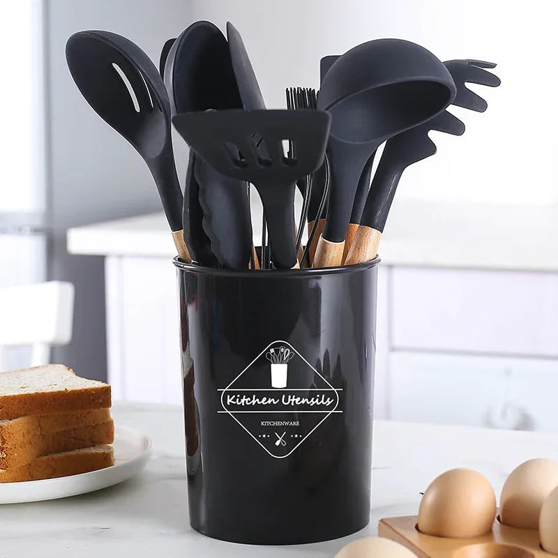 Conjunto de utensílios de cozinha de silicone para sua cozinha